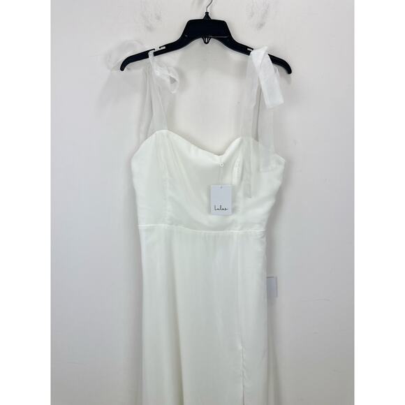 Lulus Radiant Romance White Tie Strap Maxi Dress Formal Bridal Wedding XL NWT - Picture 8 of 13